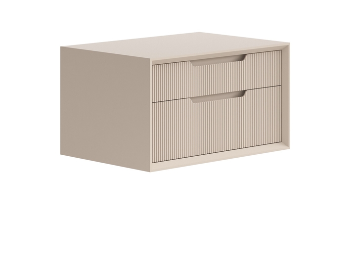 Мебель Тумба подвесная прикроватная Velvet 2 ящика. Цвет Матовый бисквитный. Материал Гладкая эмаль. Коллекция Тумба подвесная прикроватная Velvet 2 ящика. Картинка.