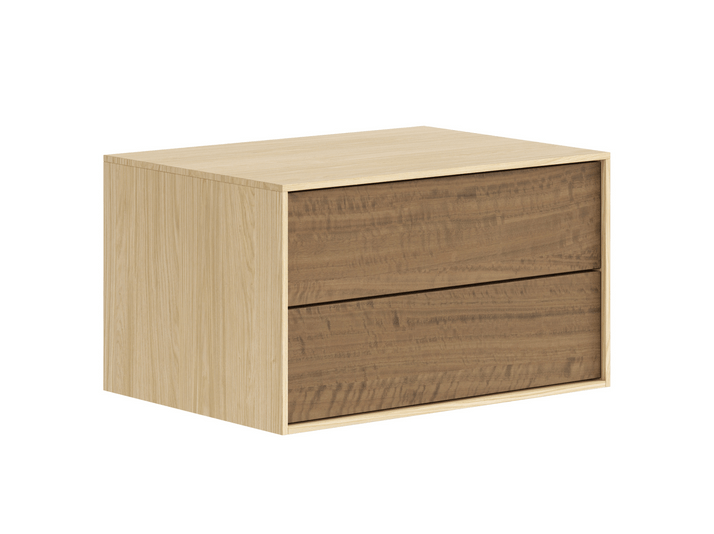Мебель Тумба подвесная прикроватная Модуле 2 ящика. Цвет Дуб Каселла натуральный светлый. Материал ЛДСП древесный. Коллекция Тумба подвесная прикроватная Модуле 2 ящика. Картинка.