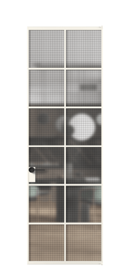 Дверь межкомнатная АЛПЛ040.05 АПБЛ MS. Цвет Алюминий пудровый белый. Материал Алюминий в эмали. Коллекция Formato. Картинка.