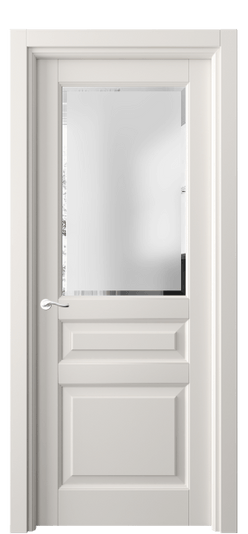 Дверь межкомнатная 0710 МПБЛ САТ-Ф. Цвет Матовый пудровый белый. Материал Гладкая эмаль. Коллекция Лигнум. Картинка.