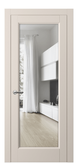 Дверь межкомнатная 1402 ПЭПБ ПРОЗ. Цвет ПЭТ пудровый бежевый. Материал ПЭТ. Коллекция Galant. Картинка.