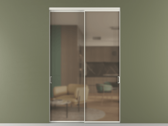 Алюминевая перегородка vn2_01 Бронза сатин триплекс БЕЛ. Цвет Алюминий Белый. Материал Алюминий. Коллекция Перегородка Формато внутри проёма 2 створки. Картинка.