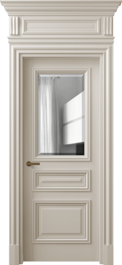 Дверь межкомнатная 7304 МСБЖ ДВ ЗЕР Ф. Цвет Матовый светло-бежевый. Материал Гладкая эмаль. Коллекция Антик. Картинка.