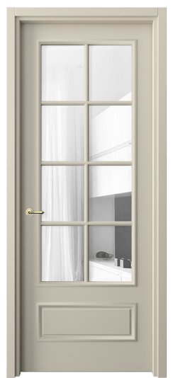 Дверь межкомнатная 8112 МБСР ПРОЗ. Цвет Матовый бежево-серый. Материал Гладкая эмаль. Коллекция Paris. Картинка.