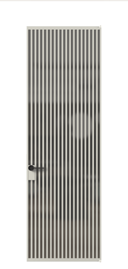 Дверь межкомнатная АЛПЛ040.06 АТСР Серый сатин триплекс. Цвет Алюминий тёплый серый. Материал Алюминий в эмали. Коллекция Formato. Картинка.