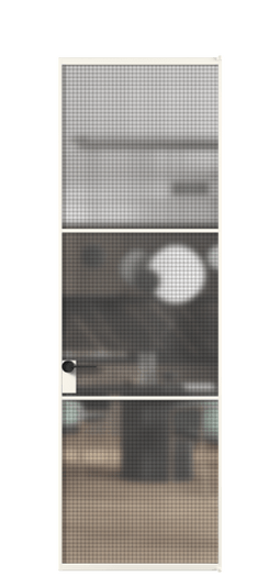 Дверь межкомнатная АЛПЛ040.03 АПБЛ MS. Цвет Алюминий пудровый белый. Материал Алюминий в эмали. Коллекция Formato. Картинка.