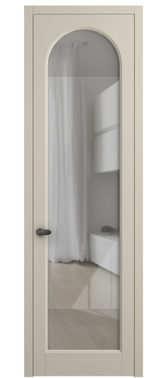 Дверь межкомнатная 6804 МБСР Stopsol Clear. Цвет Матовый бежево-серый. Материал Гладкая эмаль. Коллекция Palazzo. Картинка.