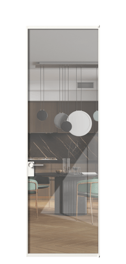 Дверь межкомнатная АЛПЛ040.01 БЕЛ Алюминий Белый Stopsol Clear прозрачное. Цвет Алюминий Белый. Материал Алюминий. Коллекция Formato. Картинка.