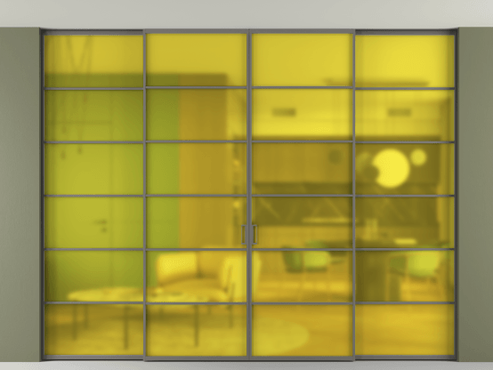 Алюминевая перегородка АЛПР 040.04_АКЛС_САТ ЖЕЛ_new. Цвет Алюминий классический серый. Материал Алюминий в эмали. Коллекция Перегородка Formato внутри проёма скрытое крепление в потолок 4 створки. Фото. Алюминевая перегородка АЛПР 040.04_АКЛС_САТ ЖЕЛ_new. Цвет Алюминий классический серый. Материал Алюминий в эмали. Коллекция Перегородка Formato внутри проёма скрытое крепление в потолок 4 створки. Картинка.