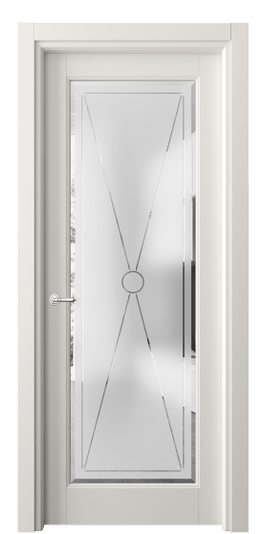 Дверь межкомнатная 6300 МПБЛ САТ-Ф. Цвет Матовый пудровый белый. Материал Гладкая эмаль. Коллекция Тоскана Литера. Картинка.