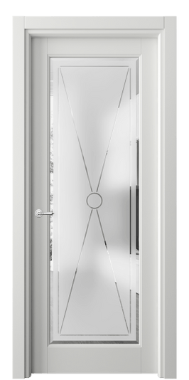 Дверь межкомнатная 6300 МССР САТ-Ф. Цвет Матовый светло-серый. Материал Гладкая эмаль. Коллекция Тоскана Литера. Картинка.