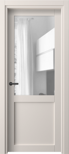 Дверь межкомнатная 2122 ПЭТБ Прозрачное стекло. Цвет ПЭТ тёплый-белый. Материал ПЭТ. Коллекция Neo. Картинка.