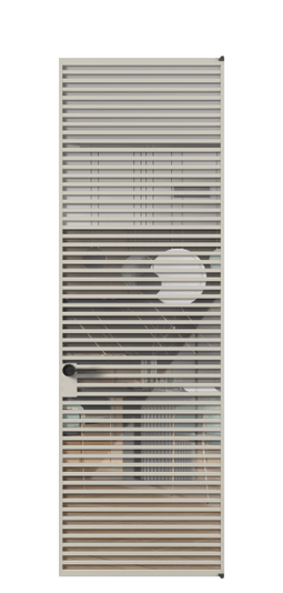 Дверь межкомнатная АЛПЛ040.07 АСБЖ Алюминий светло-бежевый Stopsol Clear прозрачное. Цвет Алюминий светло-бежевый. Материал Алюминий в эмали. Коллекция Formato. Картинка.