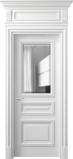 Дверь межкомнатная 7304 МБЛ ДВ ЗЕР Ф. Цвет Матовый белоснежный. Материал Гладкая эмаль. Коллекция Антик. Картинка.