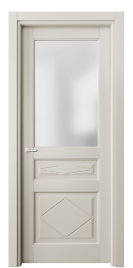 Дверь межкомнатная 6344 МОС САТ. Цвет Матовый облачно-серый. Материал Гладкая эмаль. Коллекция Тоскана Ромбо. Картинка.