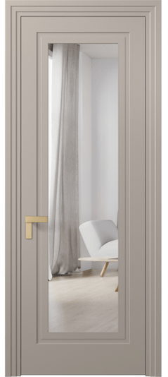 Дверь межкомнатная 8303 МБСК Зеркало с одной стороны. Цвет Матовый бисквитный. Материал Гладкая эмаль. Коллекция Rocca. Картинка.