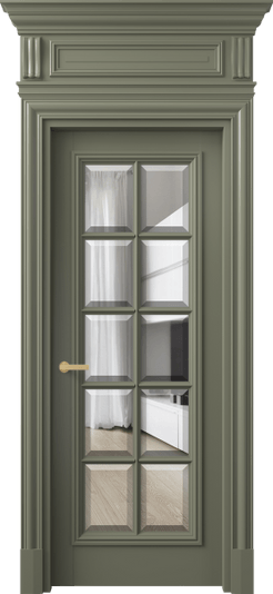 Дверь межкомнатная 7310 МОТ ПРОЗ Ф. Цвет Матовый оливковый тёмный. Материал Гладкая эмаль. Коллекция Антик. Картинка.