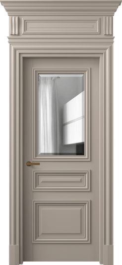 Дверь межкомнатная 7304 МБСК ДВ ЗЕР Ф. Цвет Матовый бисквитный. Материал Гладкая эмаль. Коллекция Антик. Картинка.