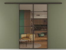 Перегородка Формато вдоль стены 2 створки