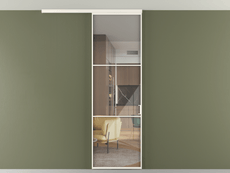 Перегородка Формато вдоль стены на потолок 1 створка