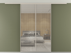 Перегородка Формато вдоль стены на потолок 2 створки