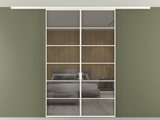 Перегородка Formato вдоль стены на потолок 2 створки