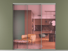 Перегородка Formato внутри проёма 3 створки с синхронным механизмом