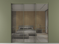 Перегородка Formato внутри проёма 3 створки с синхронным механизмом