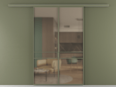 Перегородка Формато вдоль стены 2 створки