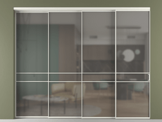 Перегородка Formato внутри проёма 4 створки с синхронным механизмом