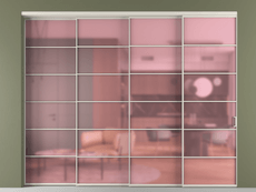 Перегородка Формато внутри проёма 4 створки с синхронным механизмом