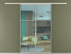 Перегородка Формато вдоль стены 2 створки