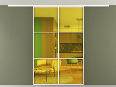 Перегородка Formato вдоль стены на потолок двустворчатая