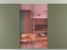 Перегородка Formato внутри проёма скрытое крепление в потолок 2 створки