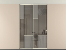 Перегородка Мозаик внутри проёма скрытое крепление в потолок 2 створки