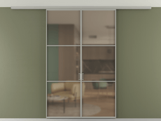 Перегородка Формато вдоль стены на потолок 2 створки