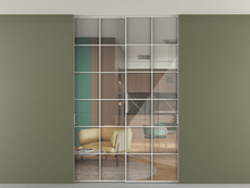 Перегородка Формато внутри проёма скрытое крепление в потолок 2 створки