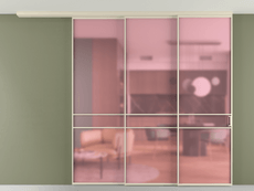 Перегородка Formato вдоль стены на потолок 3 створки с синхронным механизмом