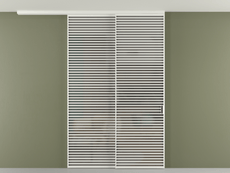 Перегородка Формато вдоль стены на потолок 2 створки с синхронным механизмом