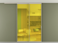 Перегородка Formato вдоль стены на потолок 2 створки с синхронным механизмом