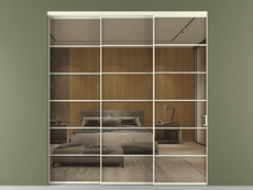 Перегородка Formato внутри проёма 3 створки с синхронным механизмом