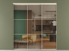 Перегородка Formato внутри проёма 3 створки с синхронным механизмом