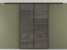 Перегородка Формато вдоль стены на потолок 2 створки