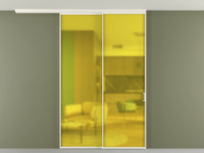 Перегородка Formato вдоль стены на потолок 2 створки с синхронным механизмом