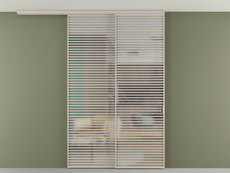 Перегородка Формато вдоль стены на потолок 2 створки с синхронным механизмом