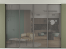 Перегородка Формато внутри проёма скрытое крепление в потолок 4 створки