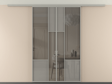 Перегородка Мозаик вдоль стены на потолок 2 створки