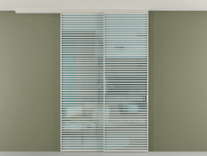 Перегородка Formato вдоль стены на потолок 2 створки с синхронным механизмом