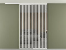 Перегородка Formato вдоль стены на потолок 2 створки с синхронным механизмом