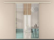 Перегородка Mosaic вдоль стены двустворчатая